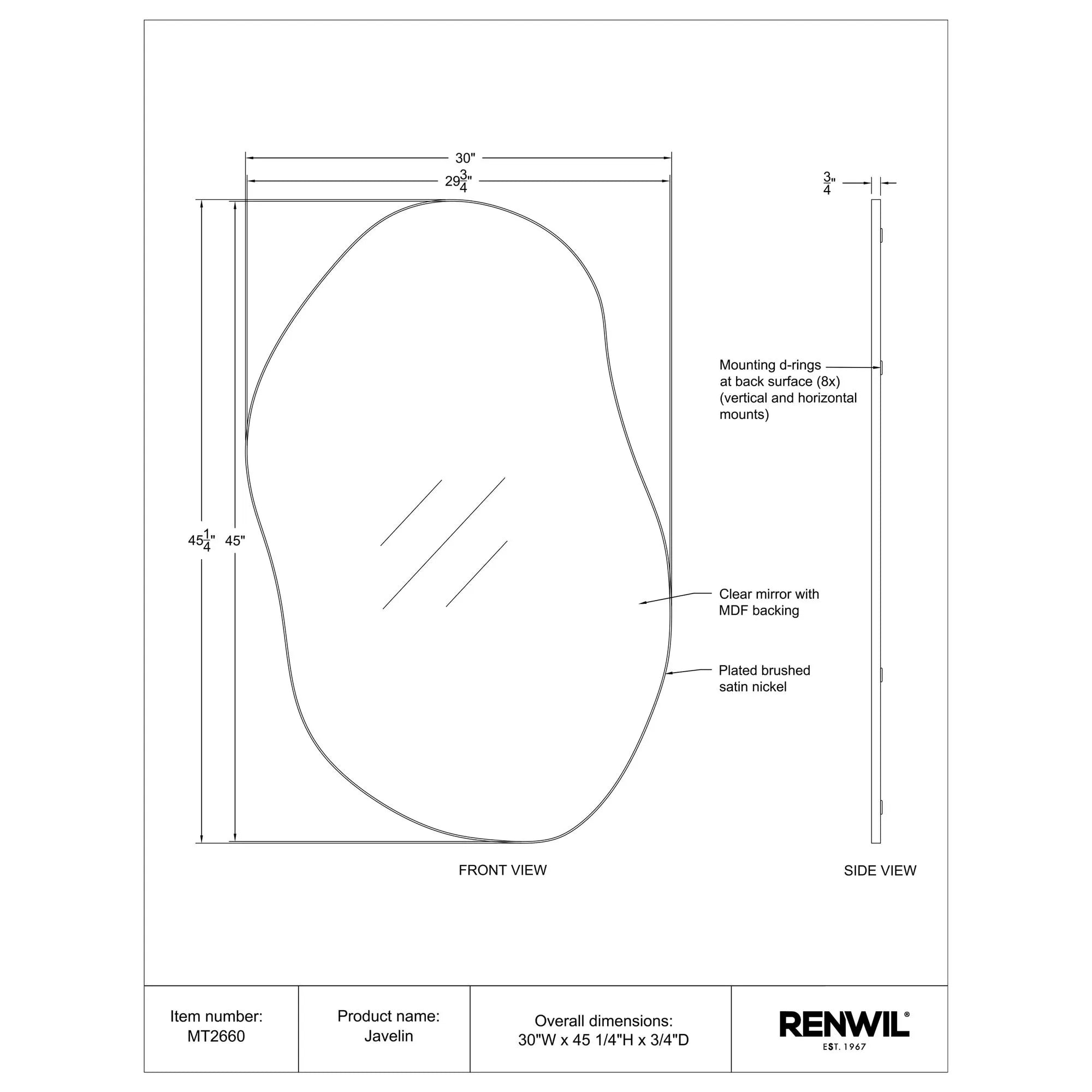 Javelin Wall Mirror