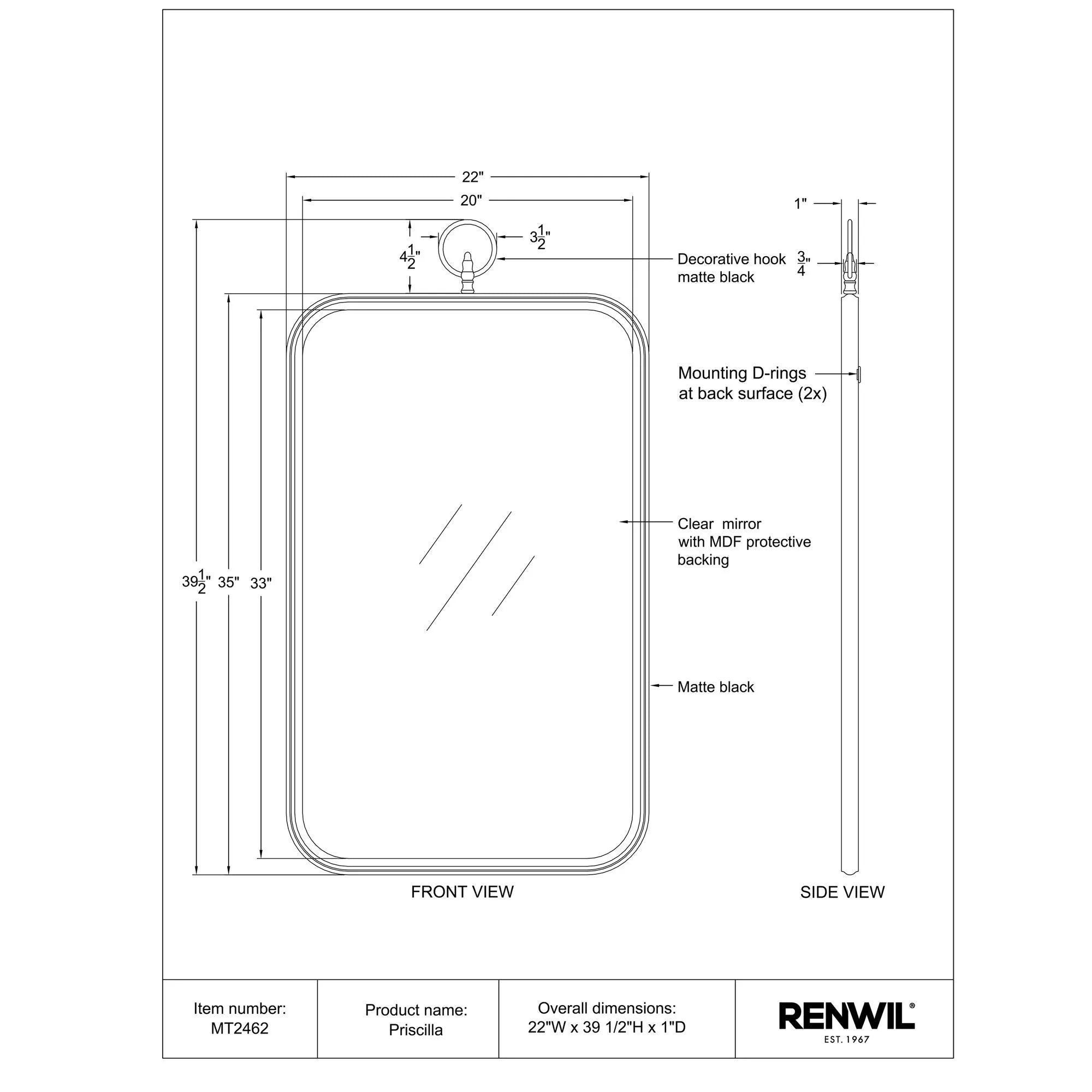 Priscilla Wall Mirror