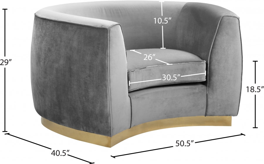 Fauteuil d'appoint rembourré en chenille Vivi 