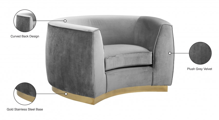 Fauteuil d'appoint rembourré en chenille Vivi 