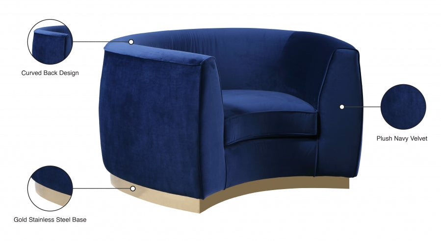 Fauteuil d'appoint rembourré en chenille Vivi 
