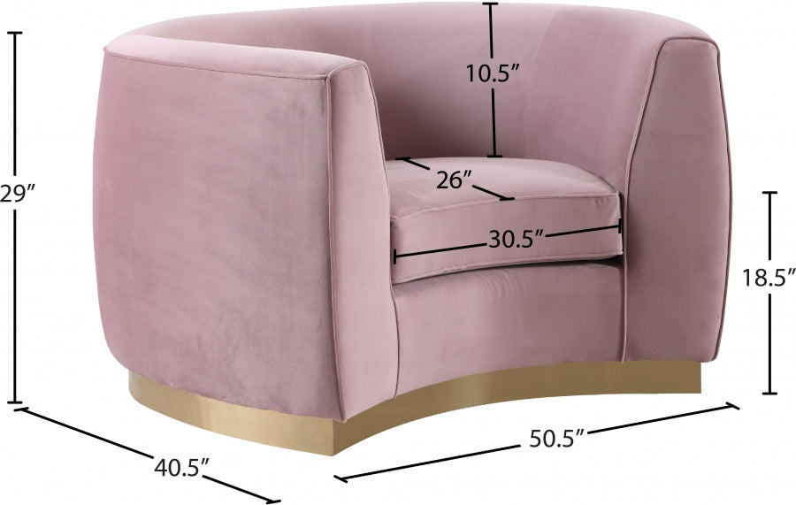 Fauteuil d'appoint rembourré en chenille Vivi 