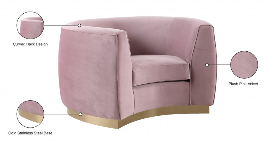 Fauteuil d'appoint rembourré en chenille Vivi 