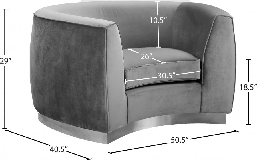Fauteuil d'appoint rembourré en chenille Vivi 