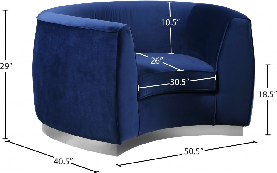 Fauteuil d'appoint rembourré en chenille Vivi 