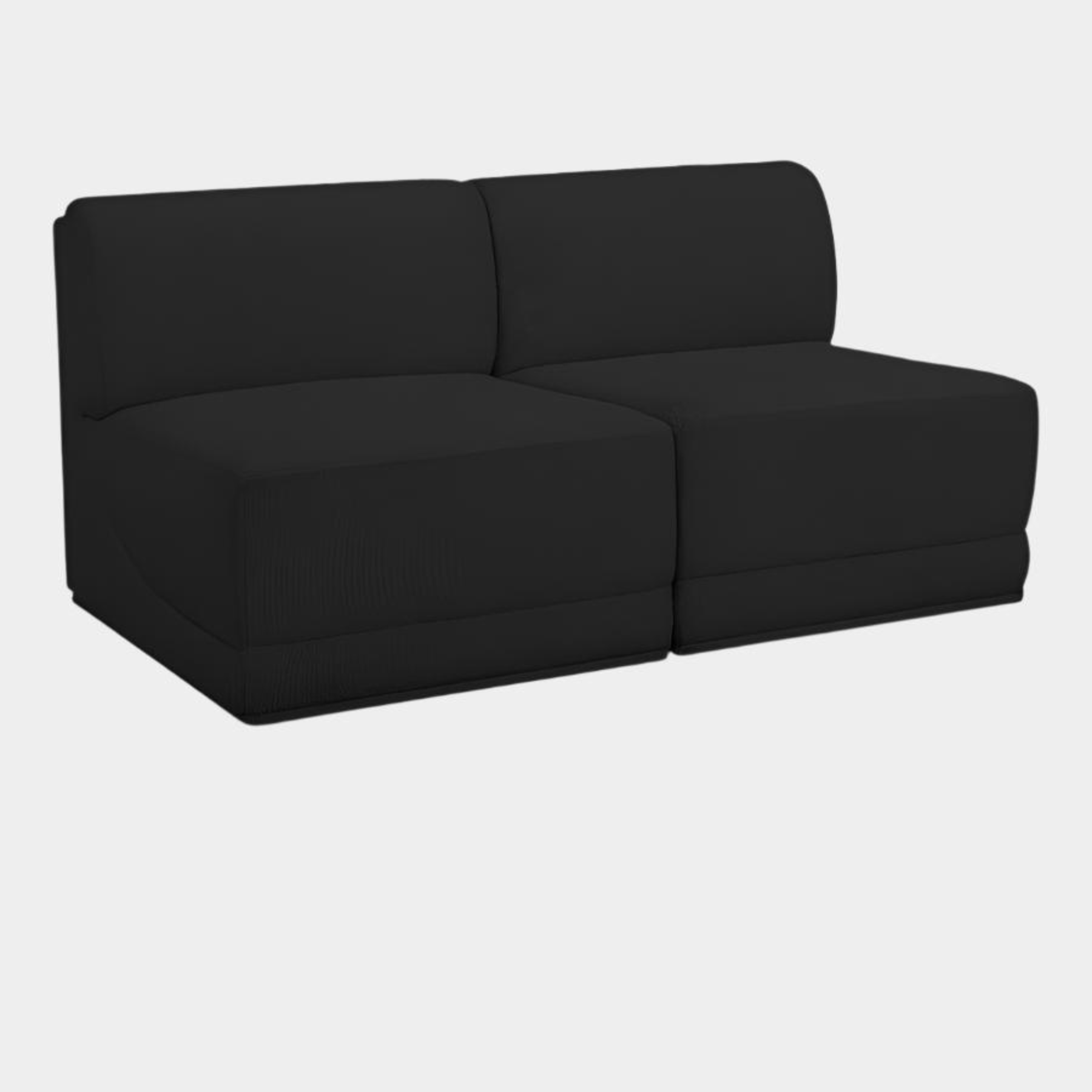 Ollie Boucle Fabric Armless Two-Seater Sofa