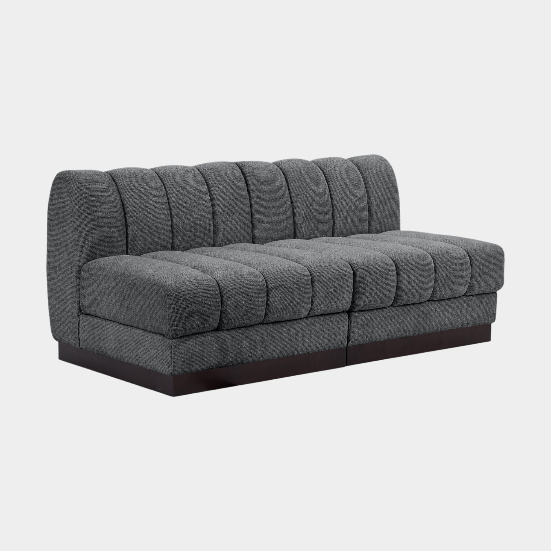 Quinn Chenille Fabric Two-Seather Armless Sofa