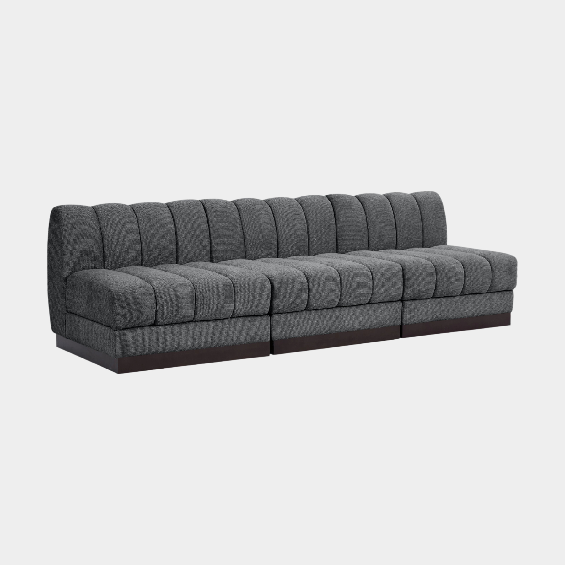 Quinn Chenille Fabric Three-Seater Armless Sofa