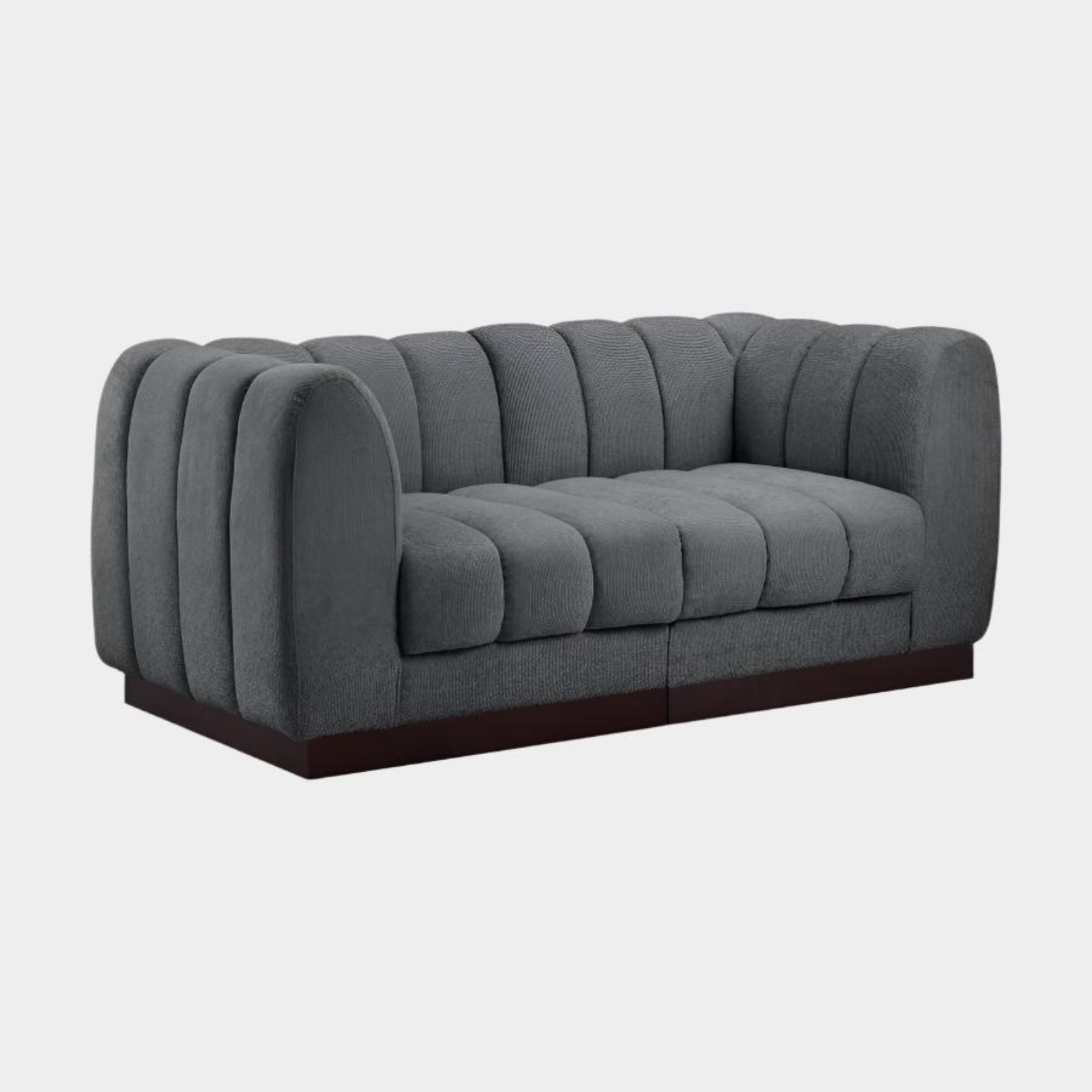 Quinn Chenille Fabric Two-Seater Sofa with Armrest