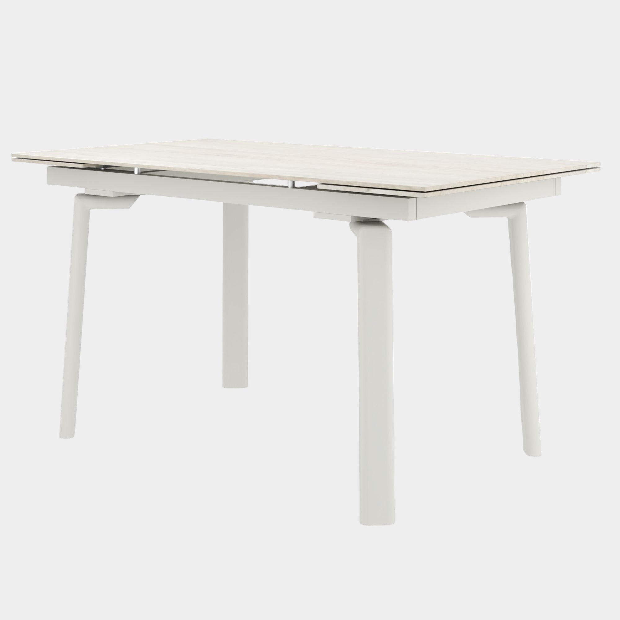 Bellaro Dining Table with Extension in Travertine and Cream