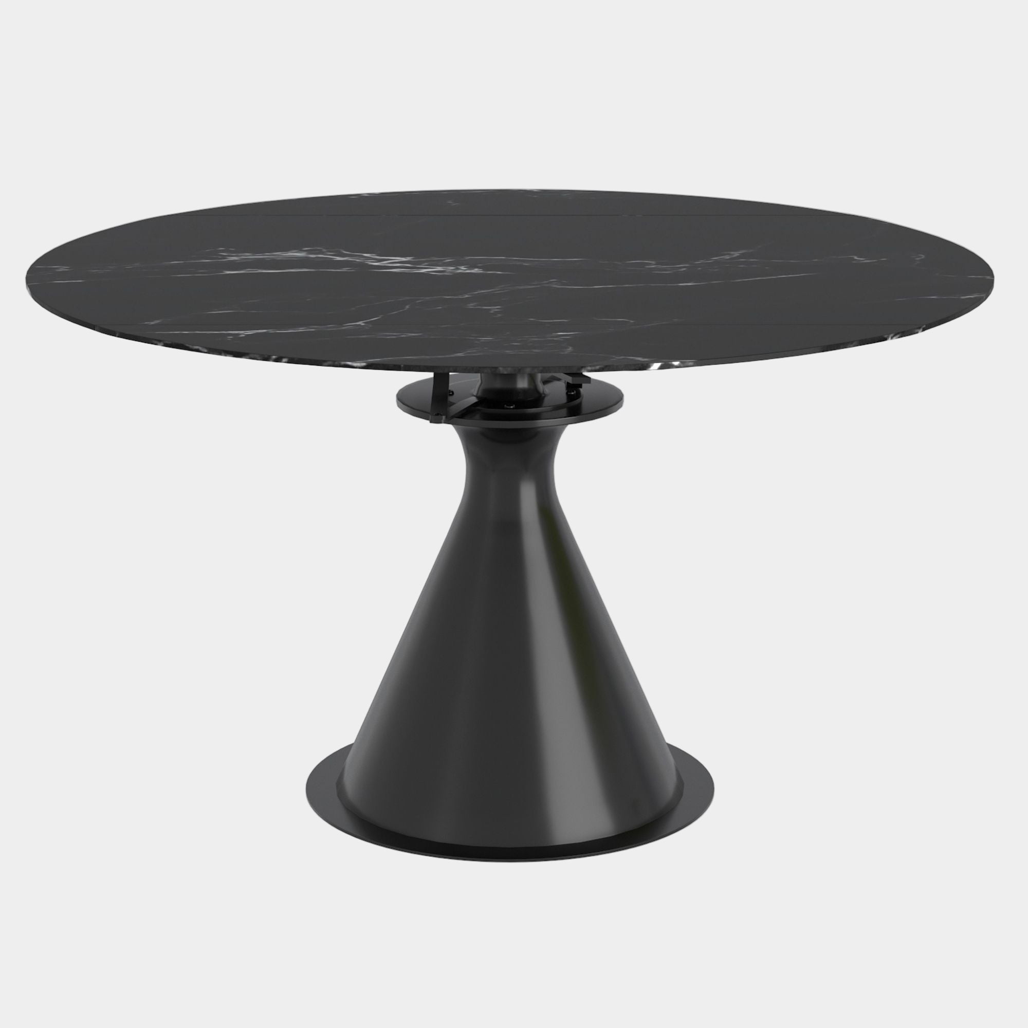 Calisto Round Pedestal Dining Table w/Extension in Black