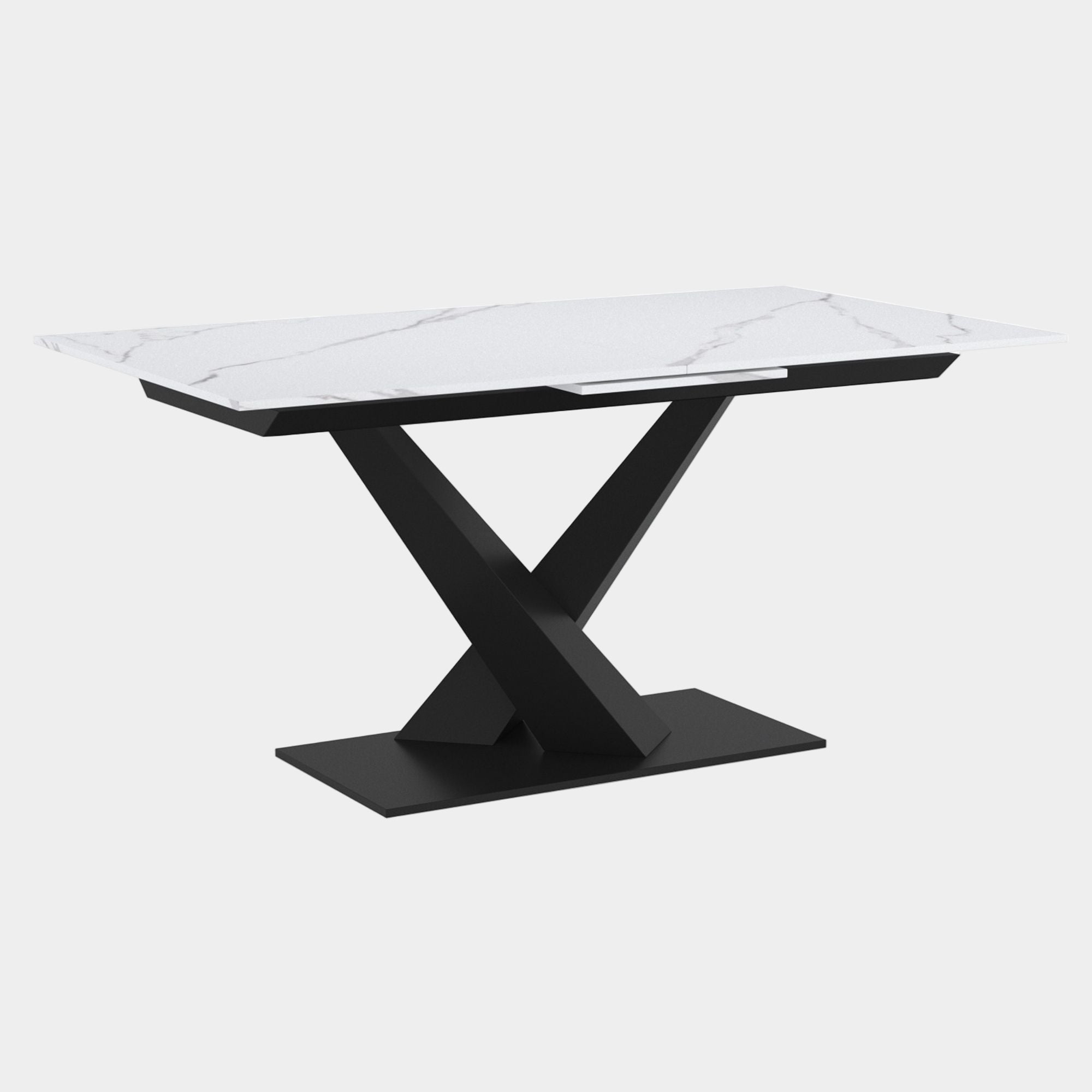 Julius Dining Table w/Extension in White and Black