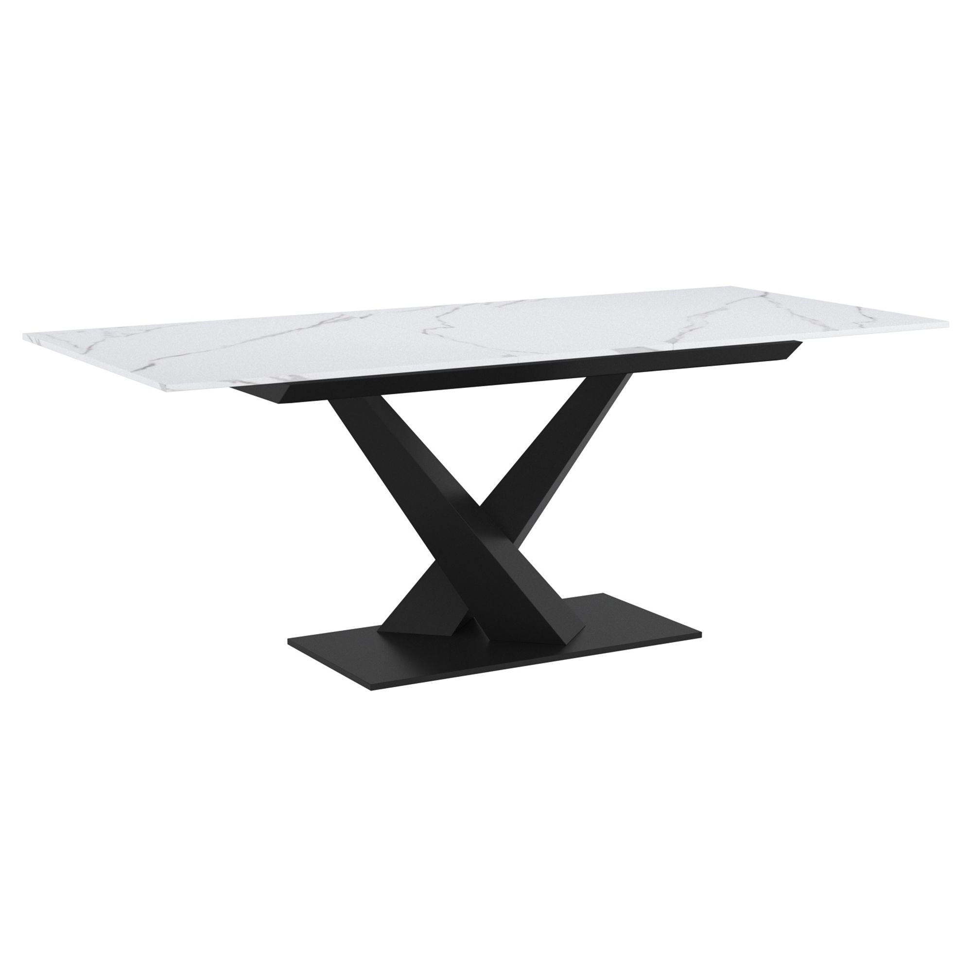 Julius Dining Table w/Extension in White and Black