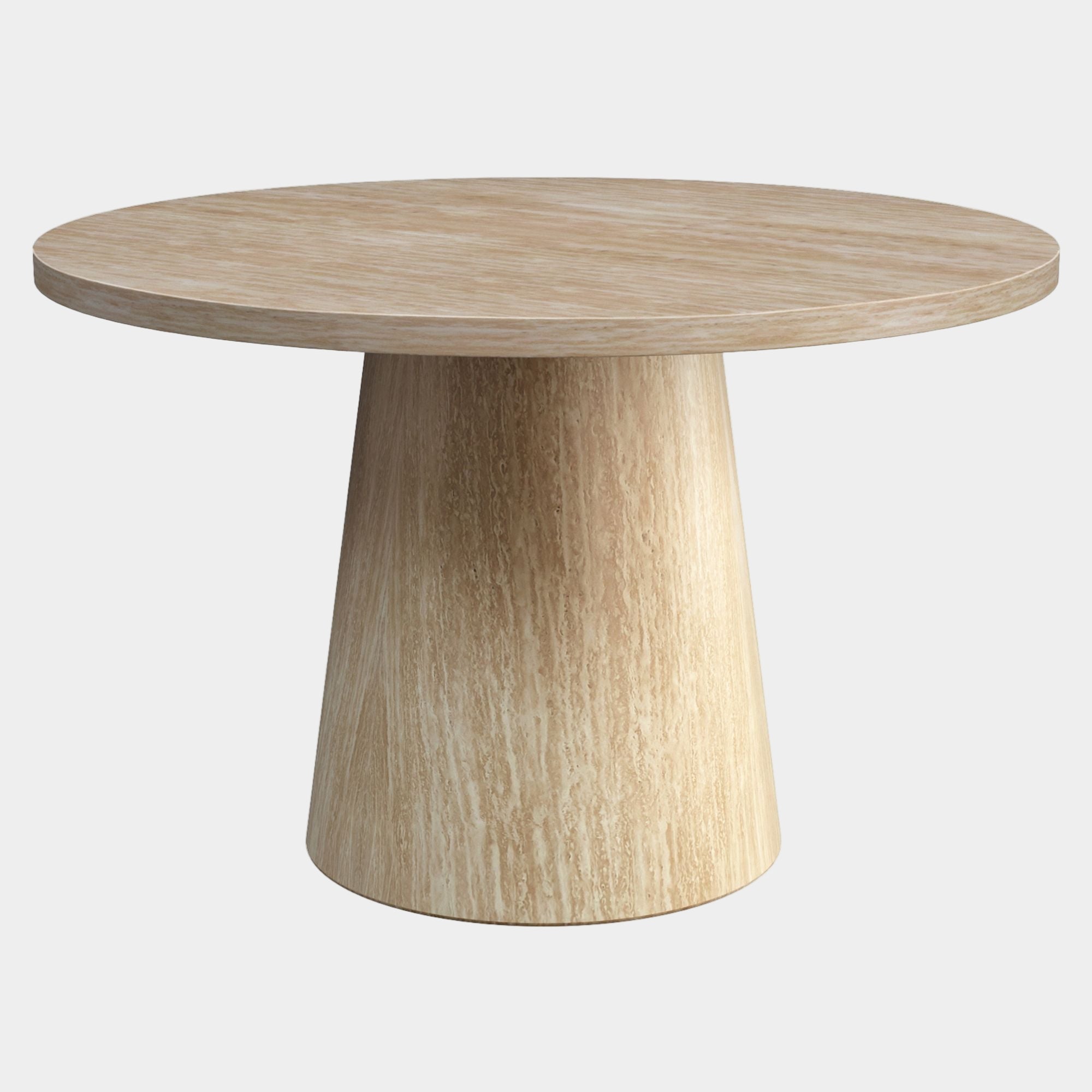 Godiva Round Pedestal Table in Ivory Stone