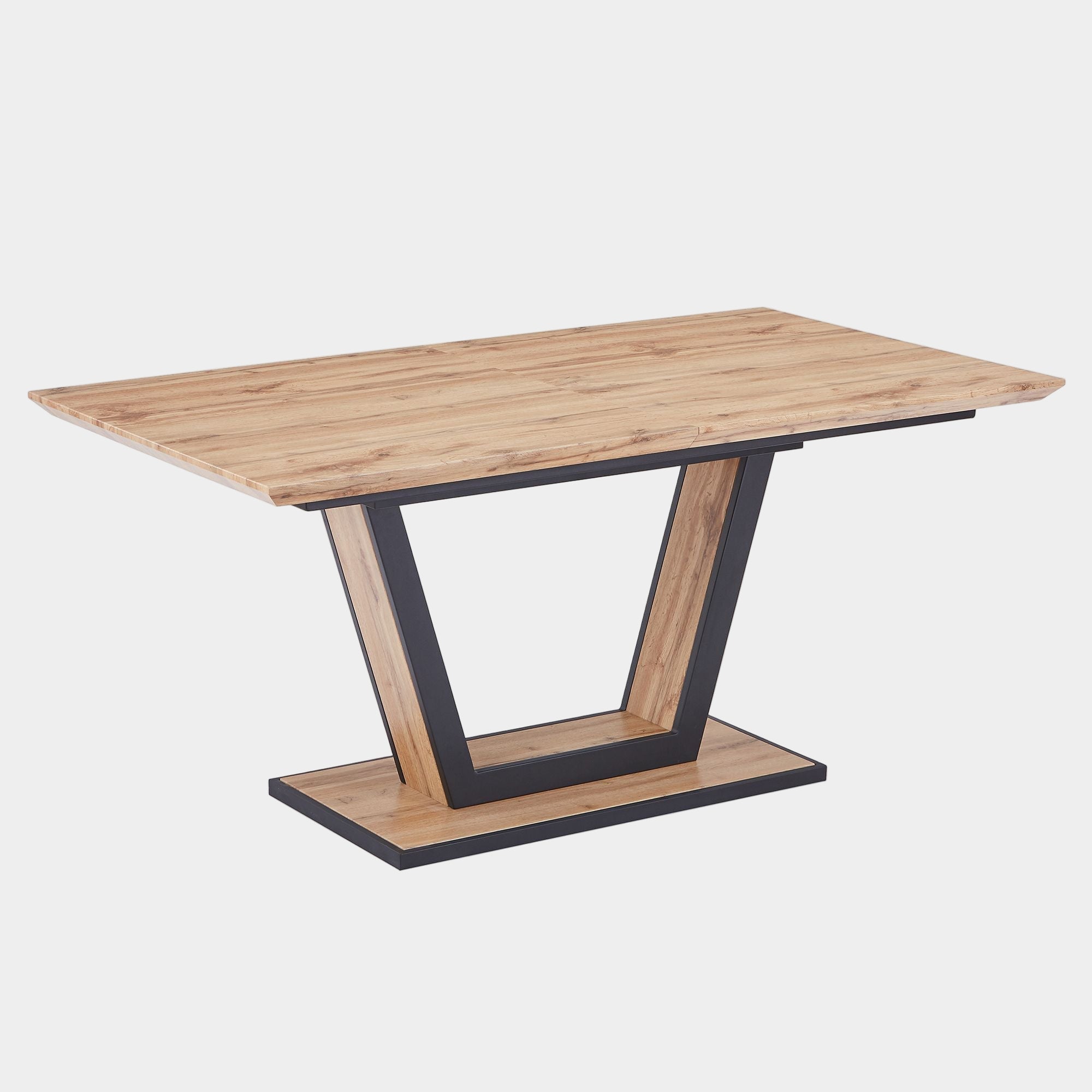 Forna Dining Table w/Extension in Natural and Black