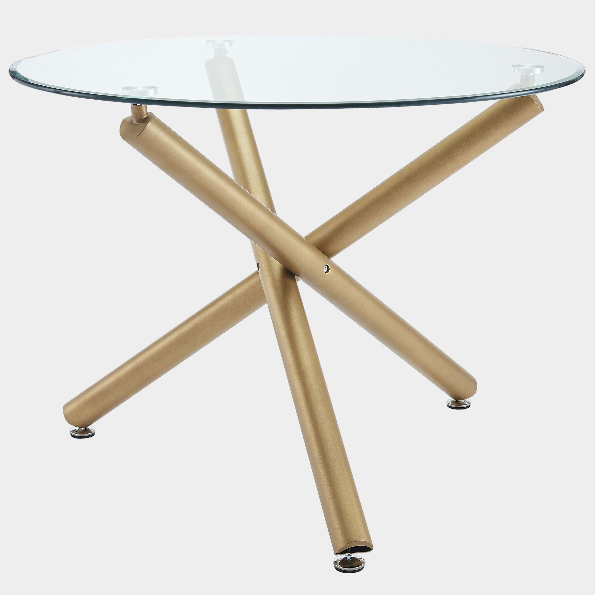 Carmilla Round Dining Table in Aged Gold