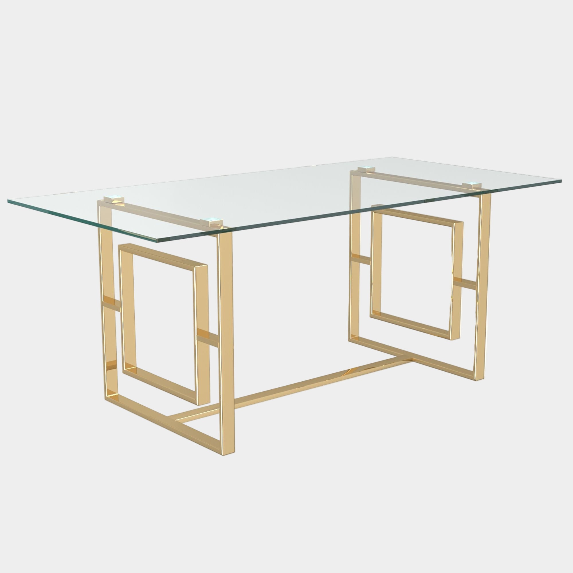 Eros Rectangular Dining Table in Gold