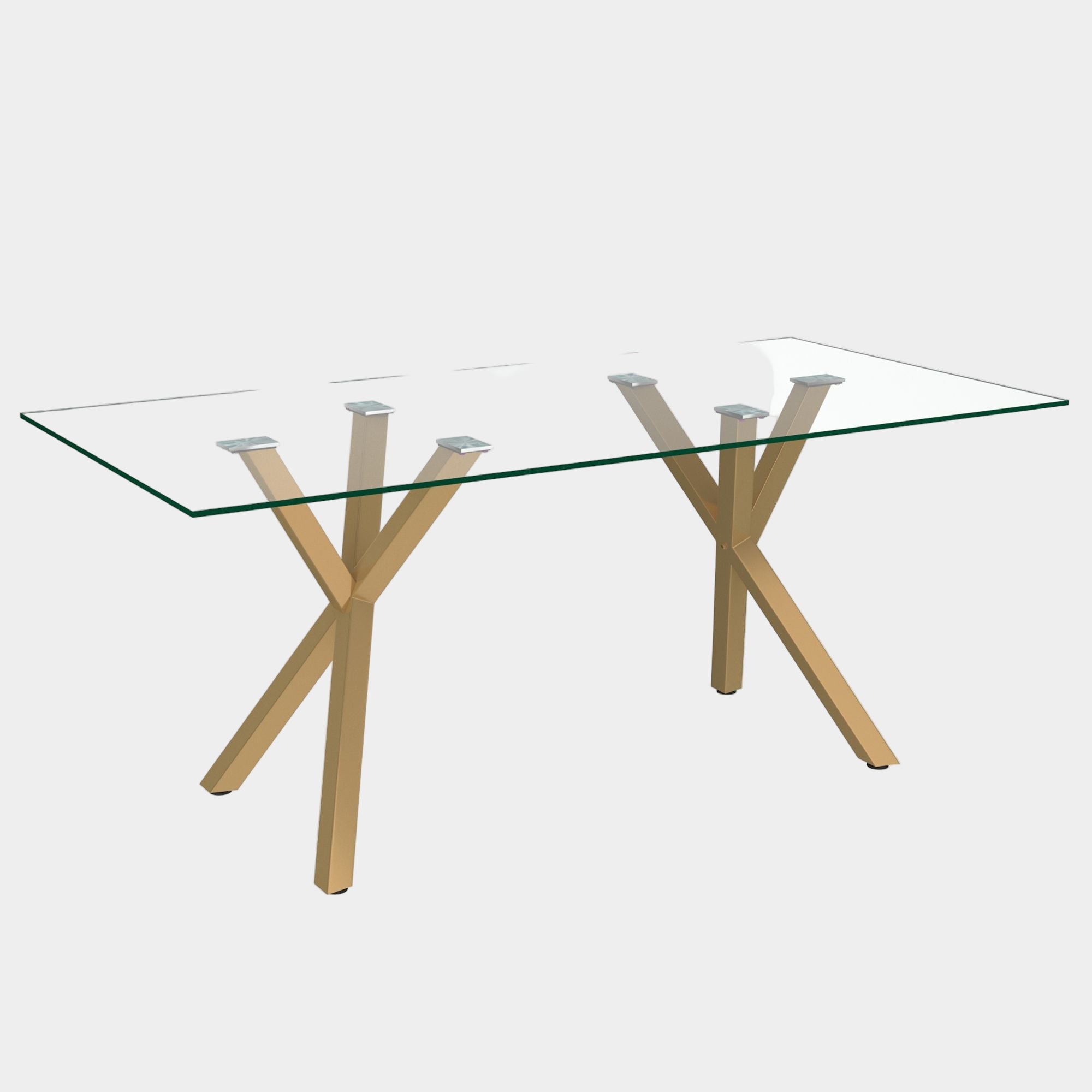 Stark Rectangular Dining Table in Aged Gold