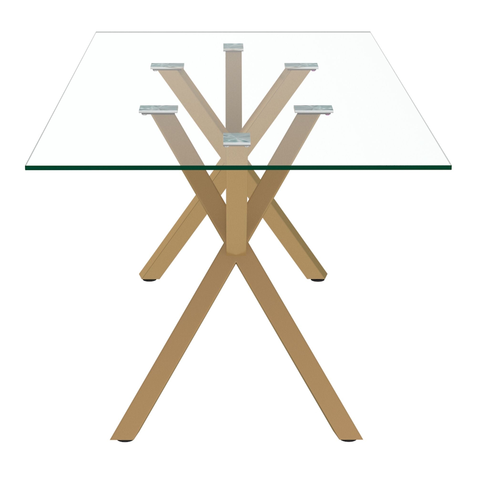Stark Rectangular Dining Table in Aged Gold