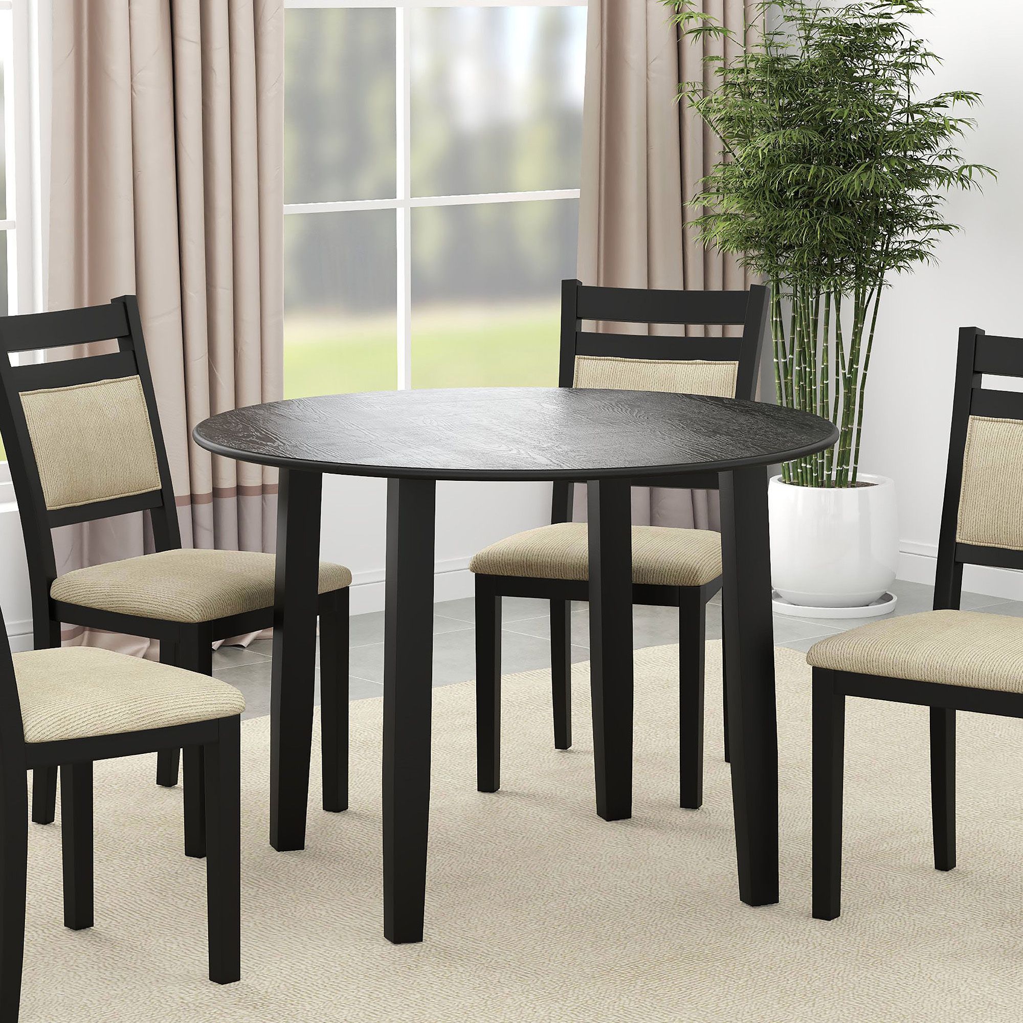 Conrad Round Dining Table in Black