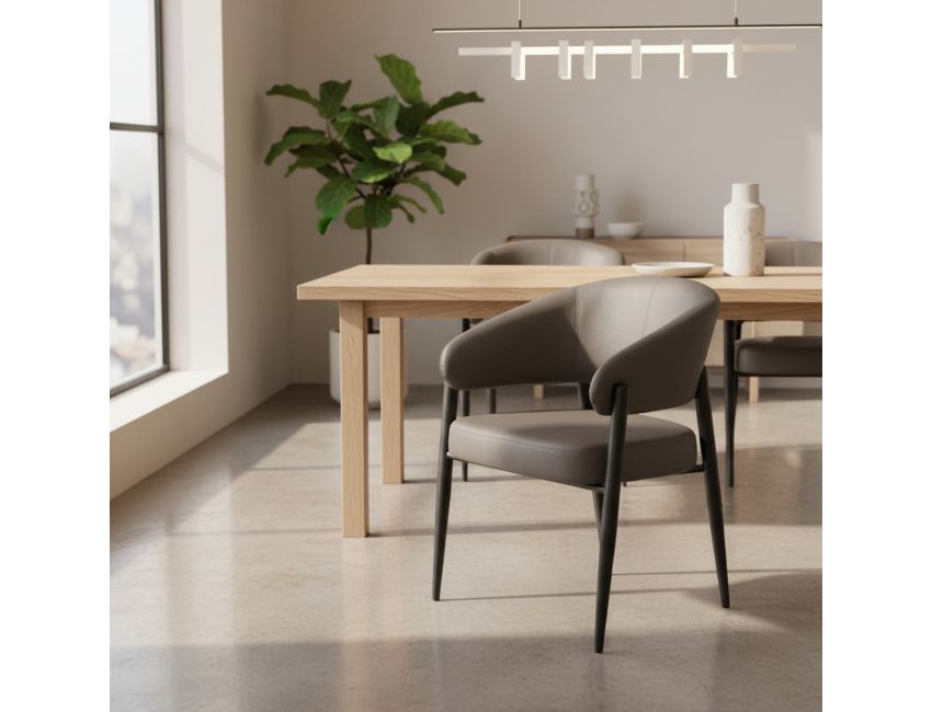 Bronson Dining Chair - Set of 2 in Stone and Black