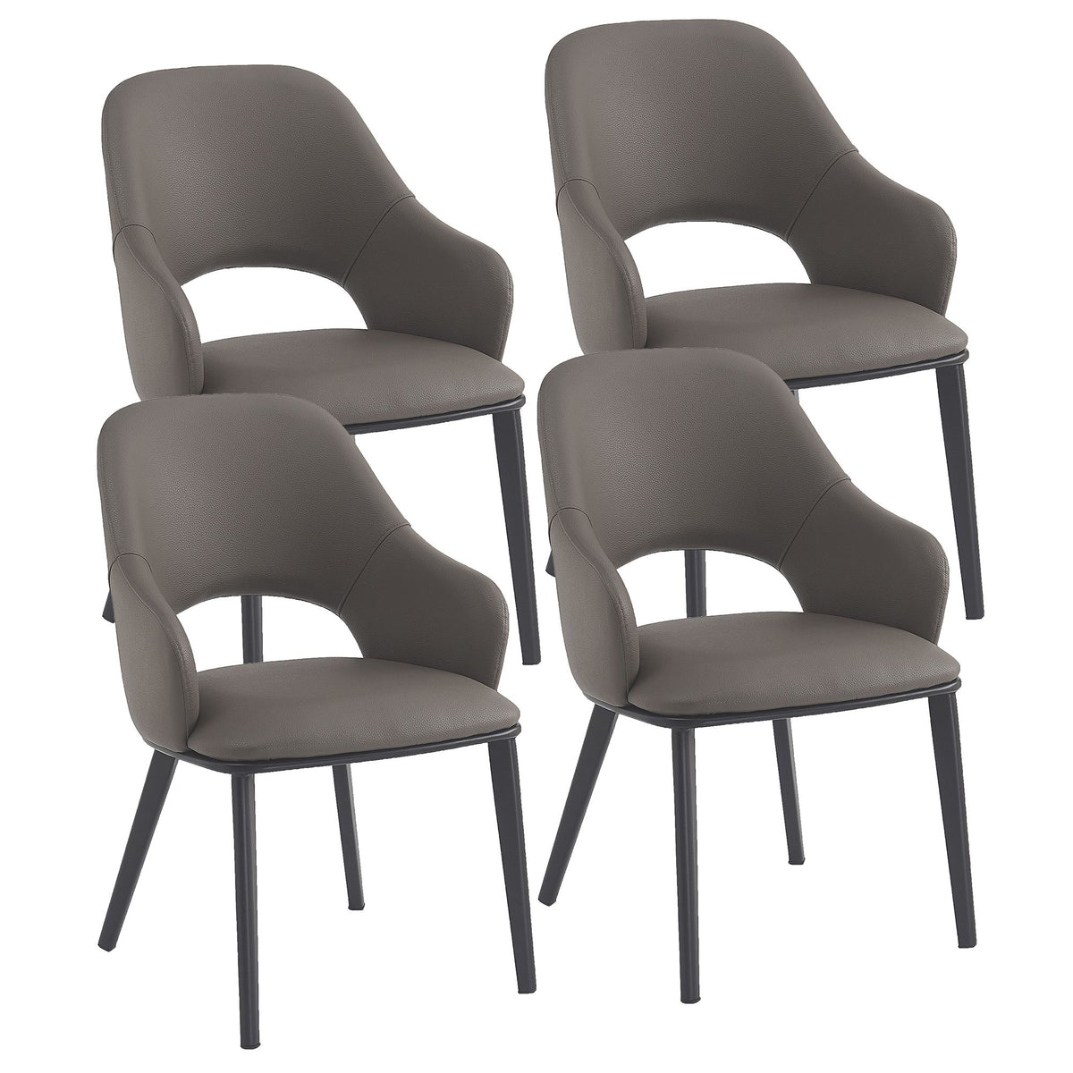 Denzel Dining Chair - Set of 4 in Stone and Black