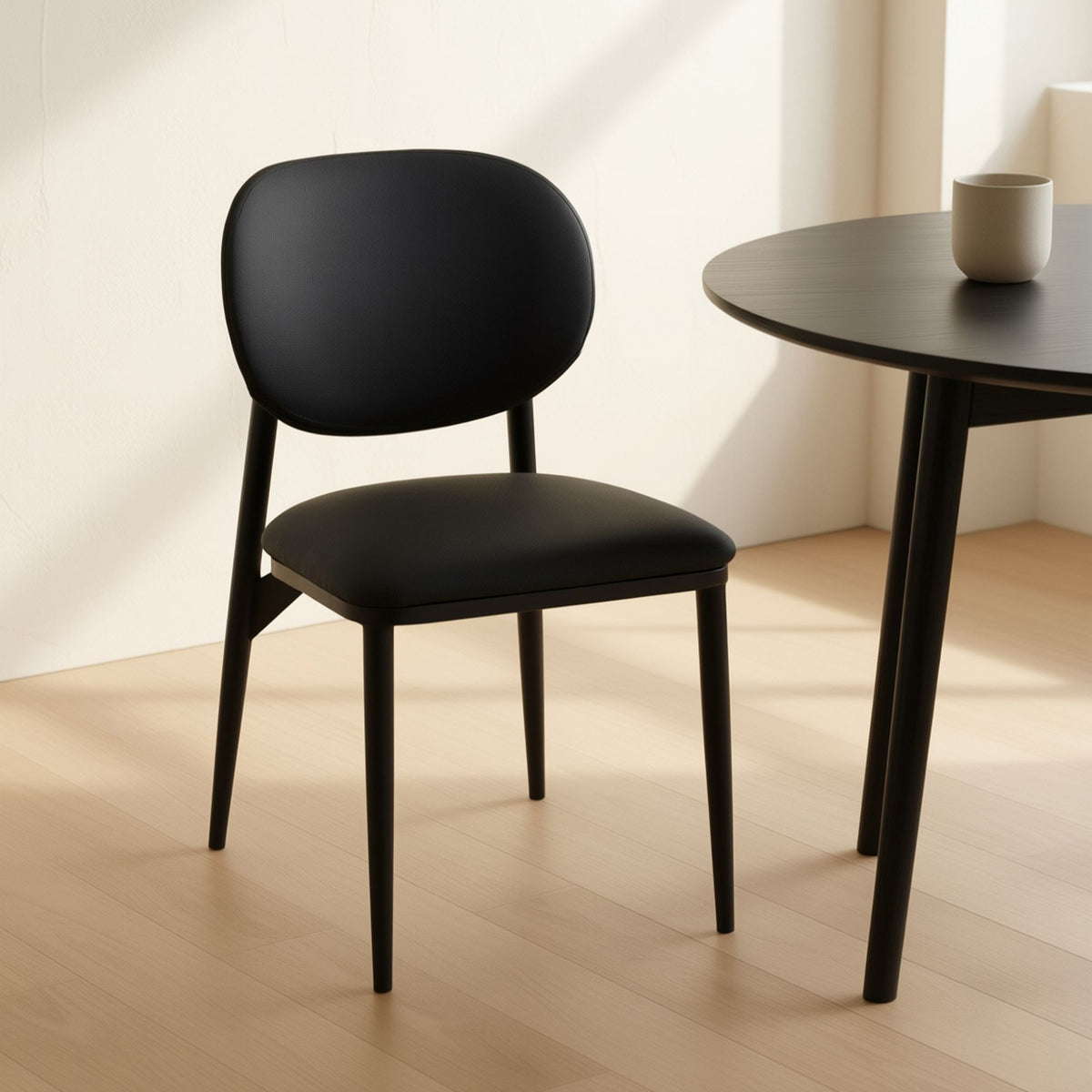 Gideon Dining/Lounge Chair, Set of 4 in Black and Black