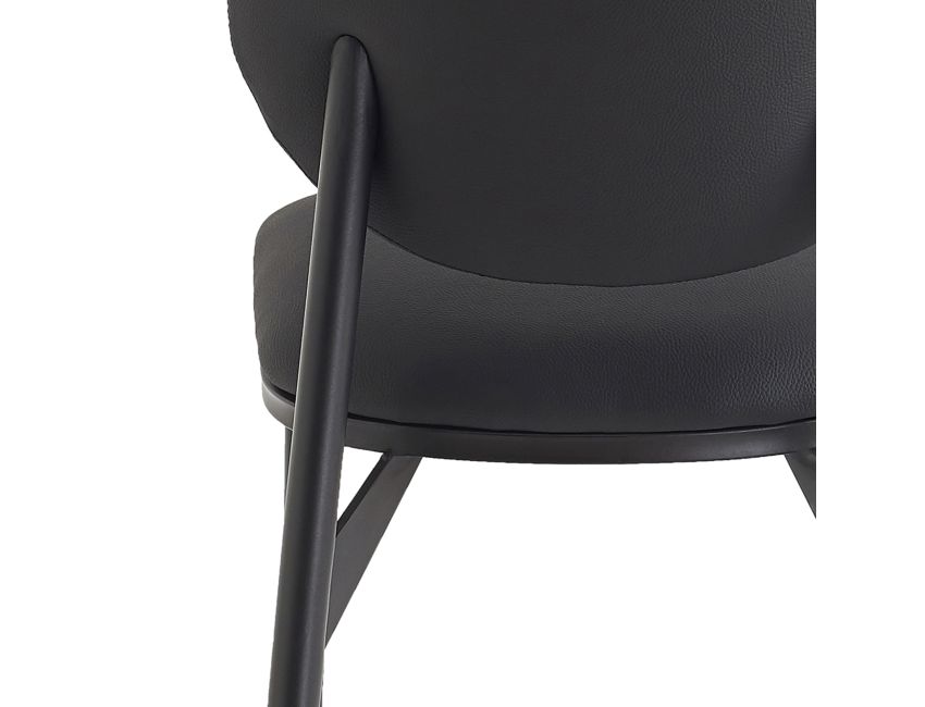 Gideon Dining/Lounge Chair, Set of 4 in Black and Black