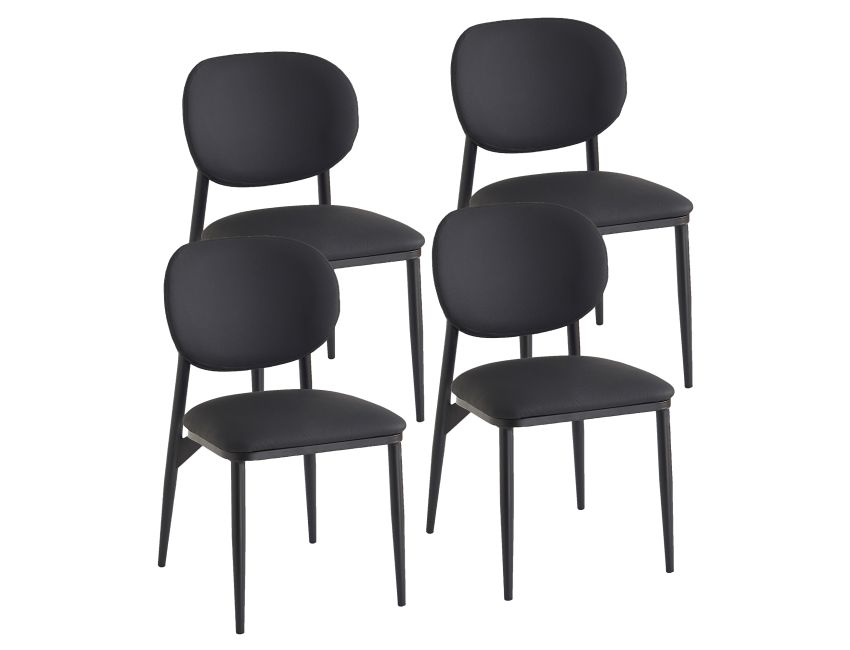 Gideon Dining/Lounge Chair, Set of 4 in Black and Black