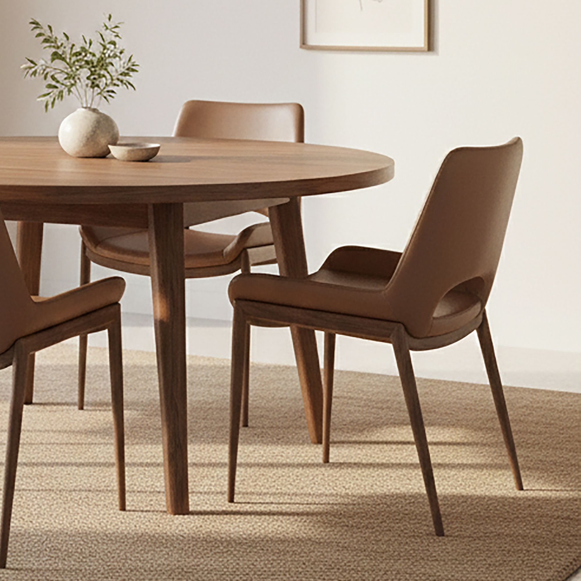 Icona Dining Chair, Set of 6 in (Walnut finished legs)