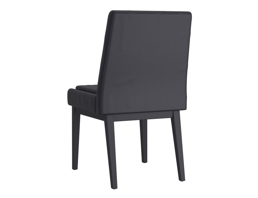 Cortez Dining Chair, set of 2, in Black Faux Leather and Black
