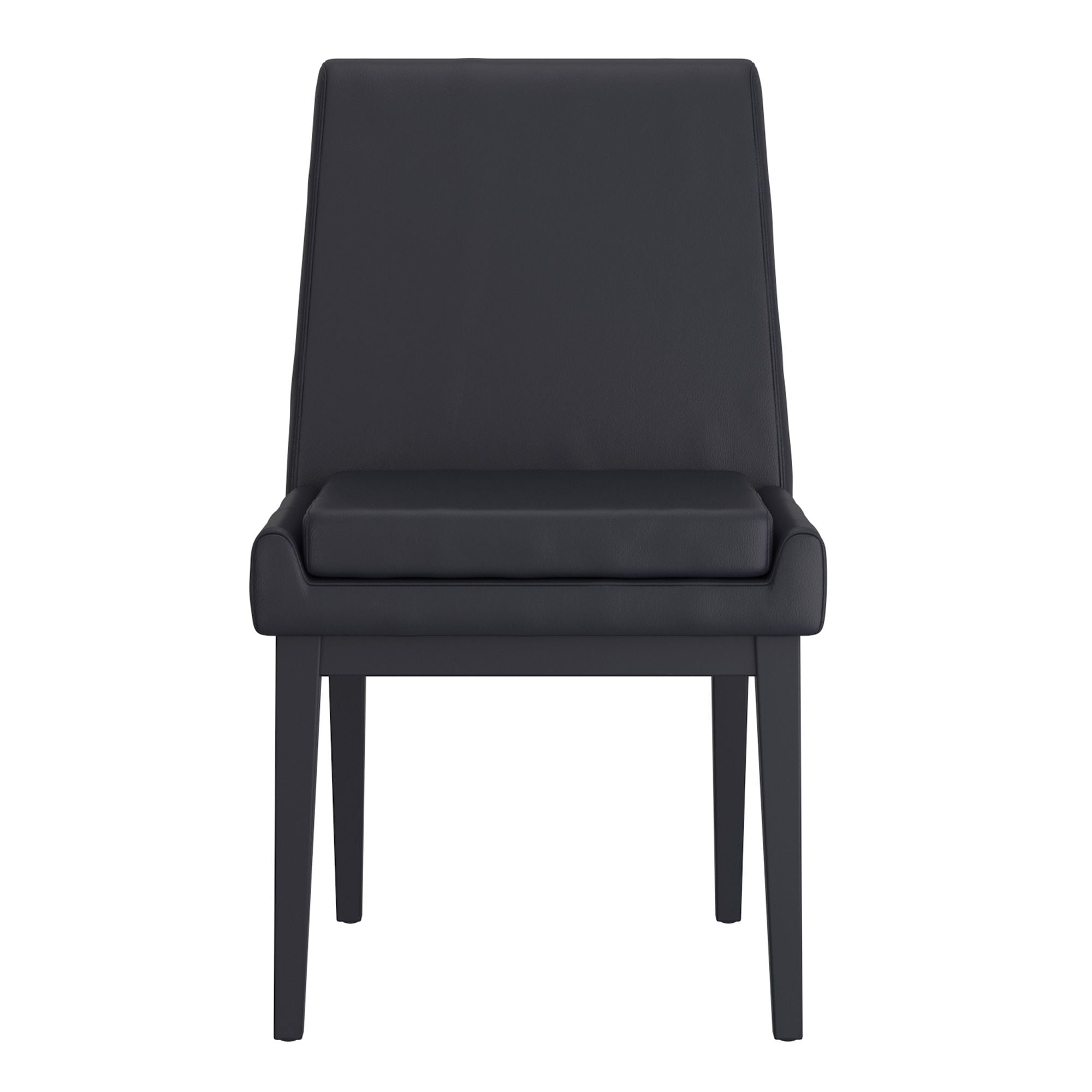 Cortez Dining Chair, set of 2, in Black Faux Leather and Black