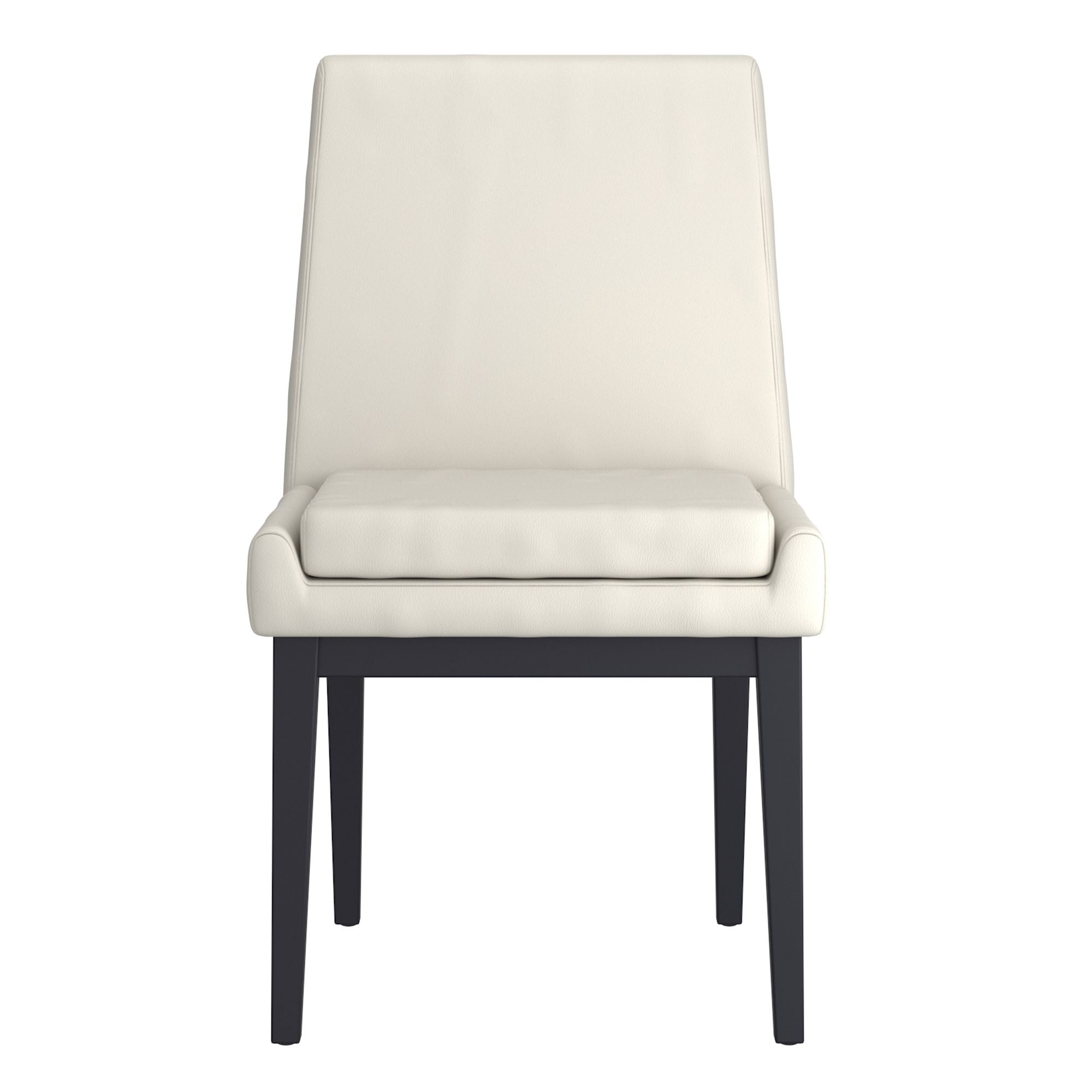Cortez Dining Chair, set of 2, in Beige Faux Leather and Black