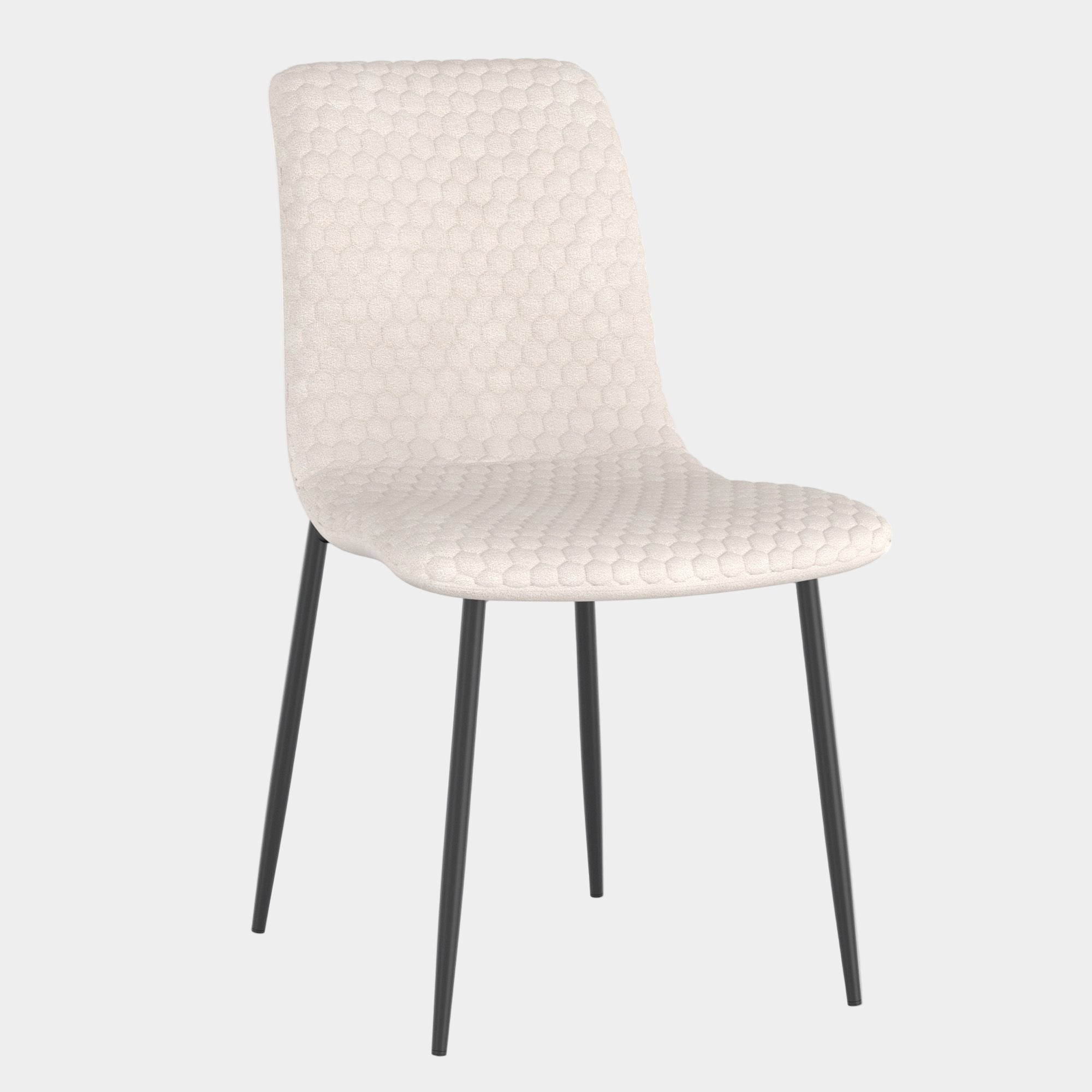 Brixx Dining Chair, set of 2, in Beige Fabric and Black