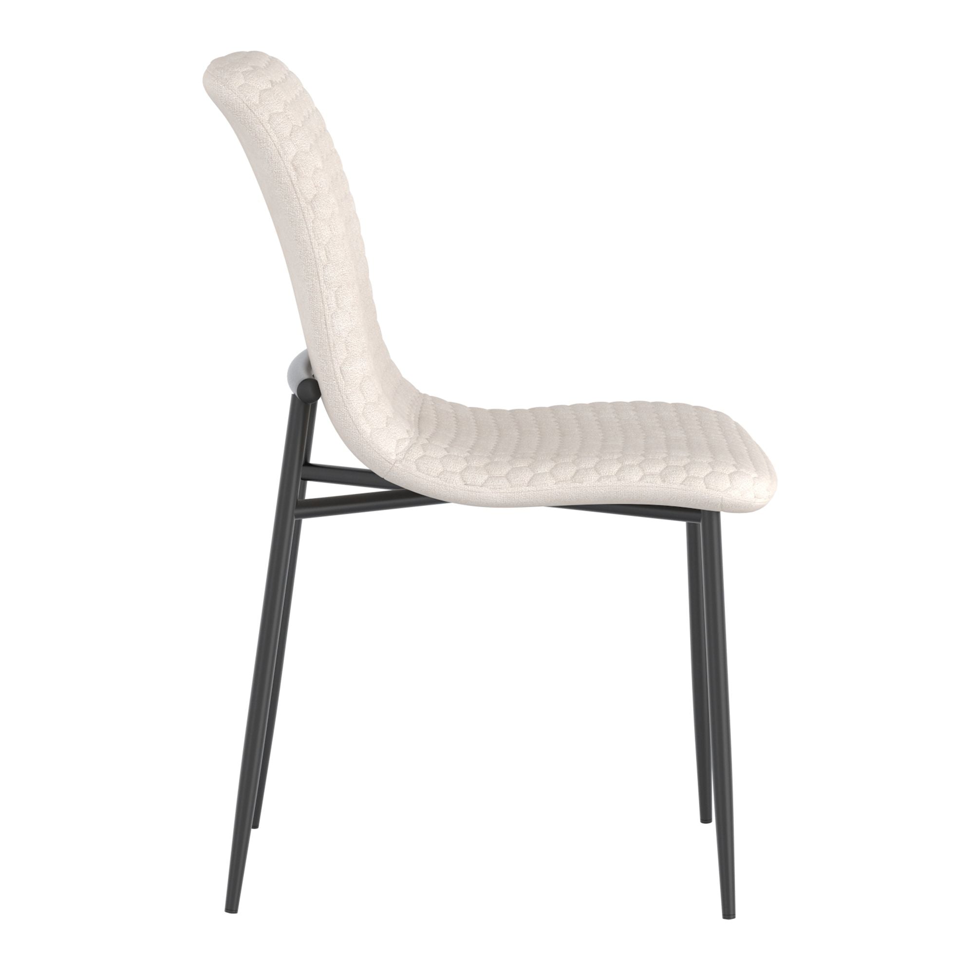 Brixx Dining Chair, set of 2, in Beige Fabric and Black
