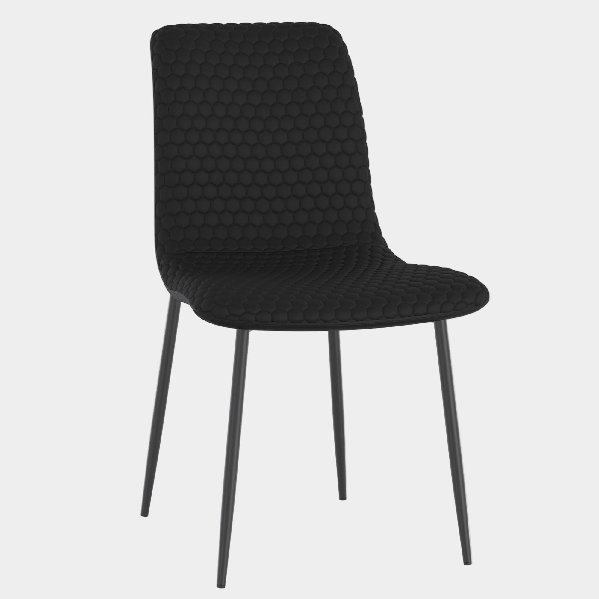 Brixx Dining Chair, set of 2, in Black Faux Leather and Black