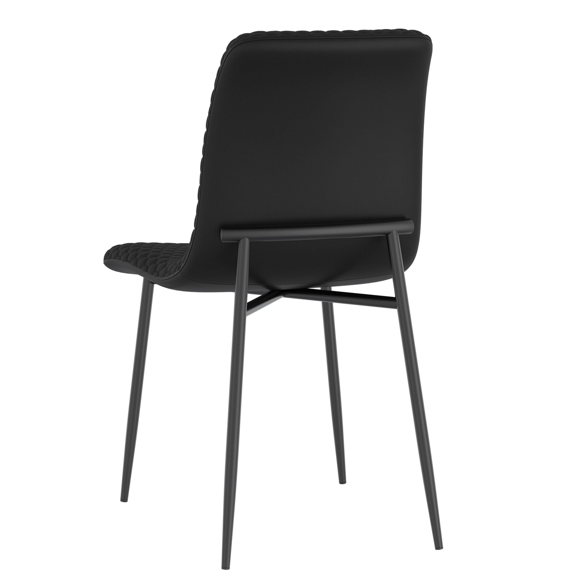 Brixx Dining Chair, set of 2, in Black Faux Leather and Black