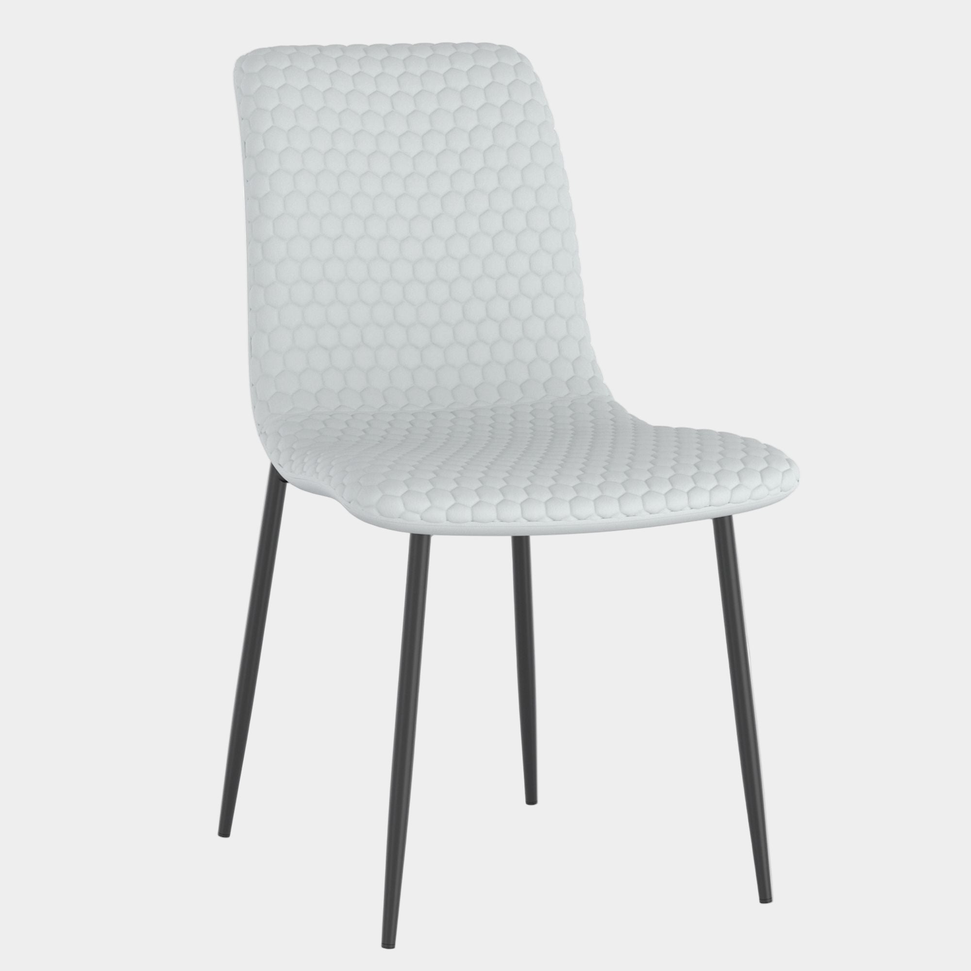 Brixx Dining Chair, set of 2, in Light Grey Faux Leather and Black