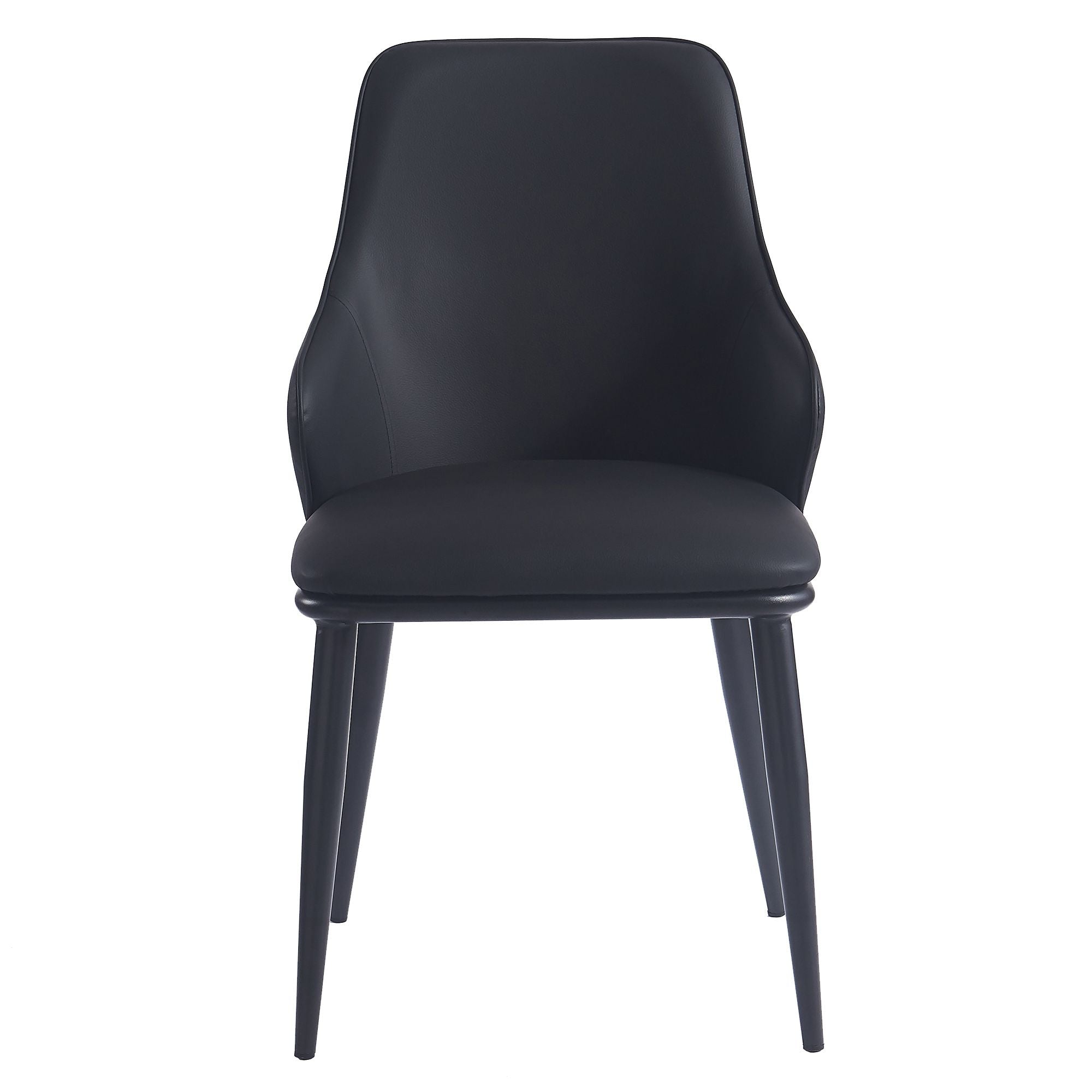 Kash Dining Chair, set of 2, in Black Faux Leather and Black