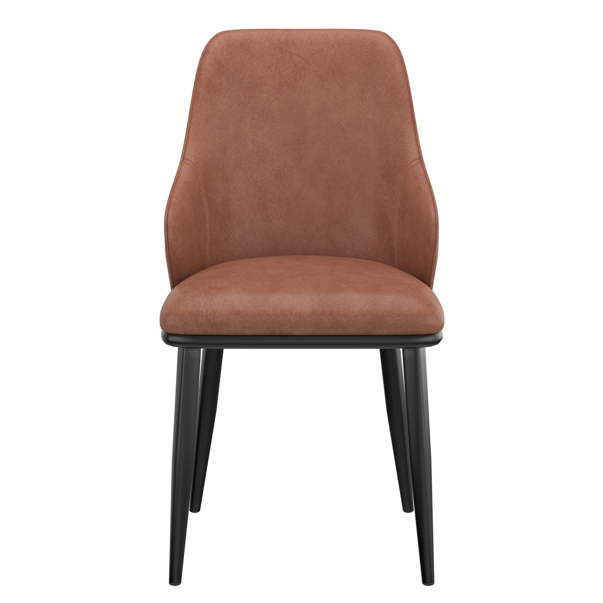Kash Dining Chair, Faux Leather, set of 2, in Saddle and Black