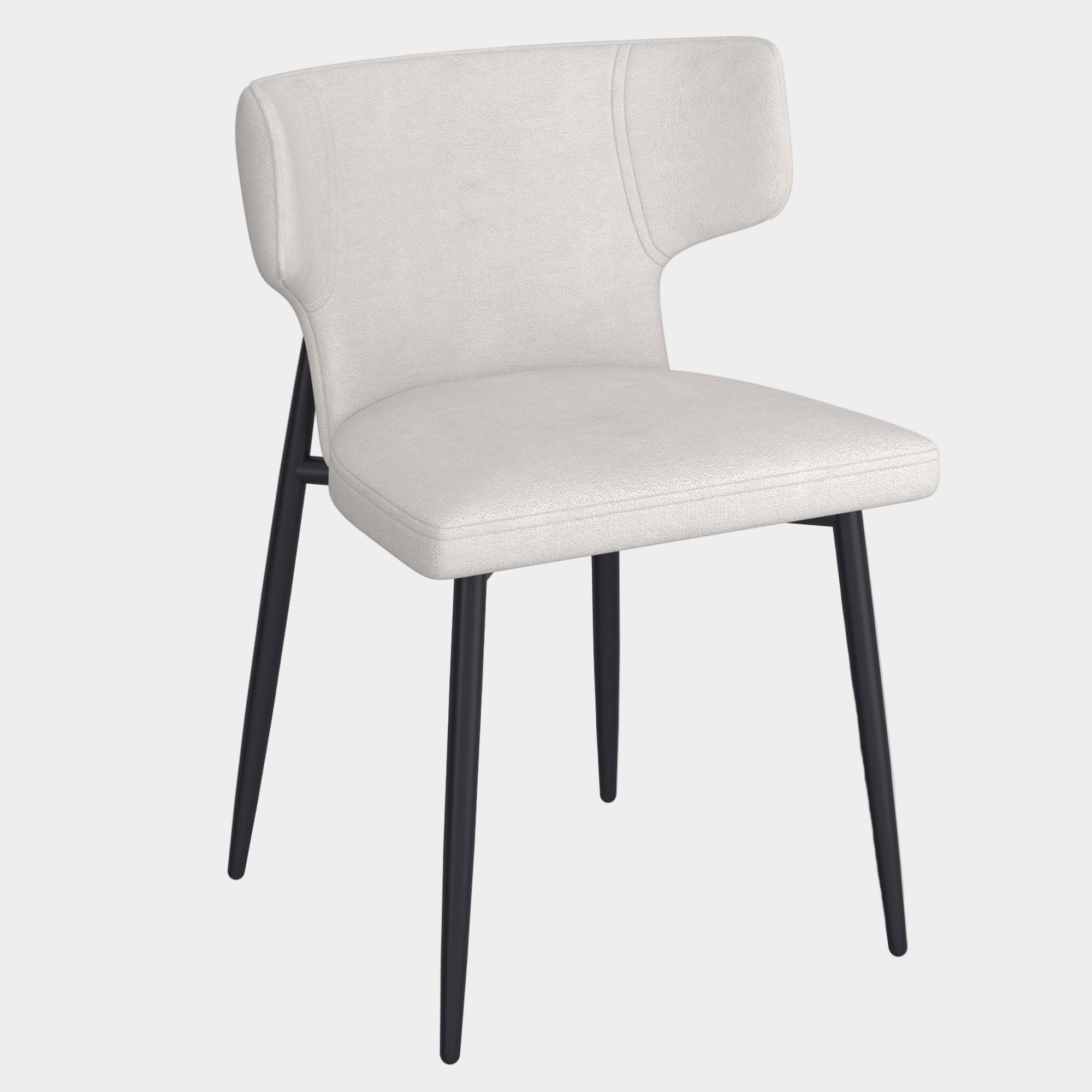 Olis Dining Chair, set of 2, in Beige Fabric and Black