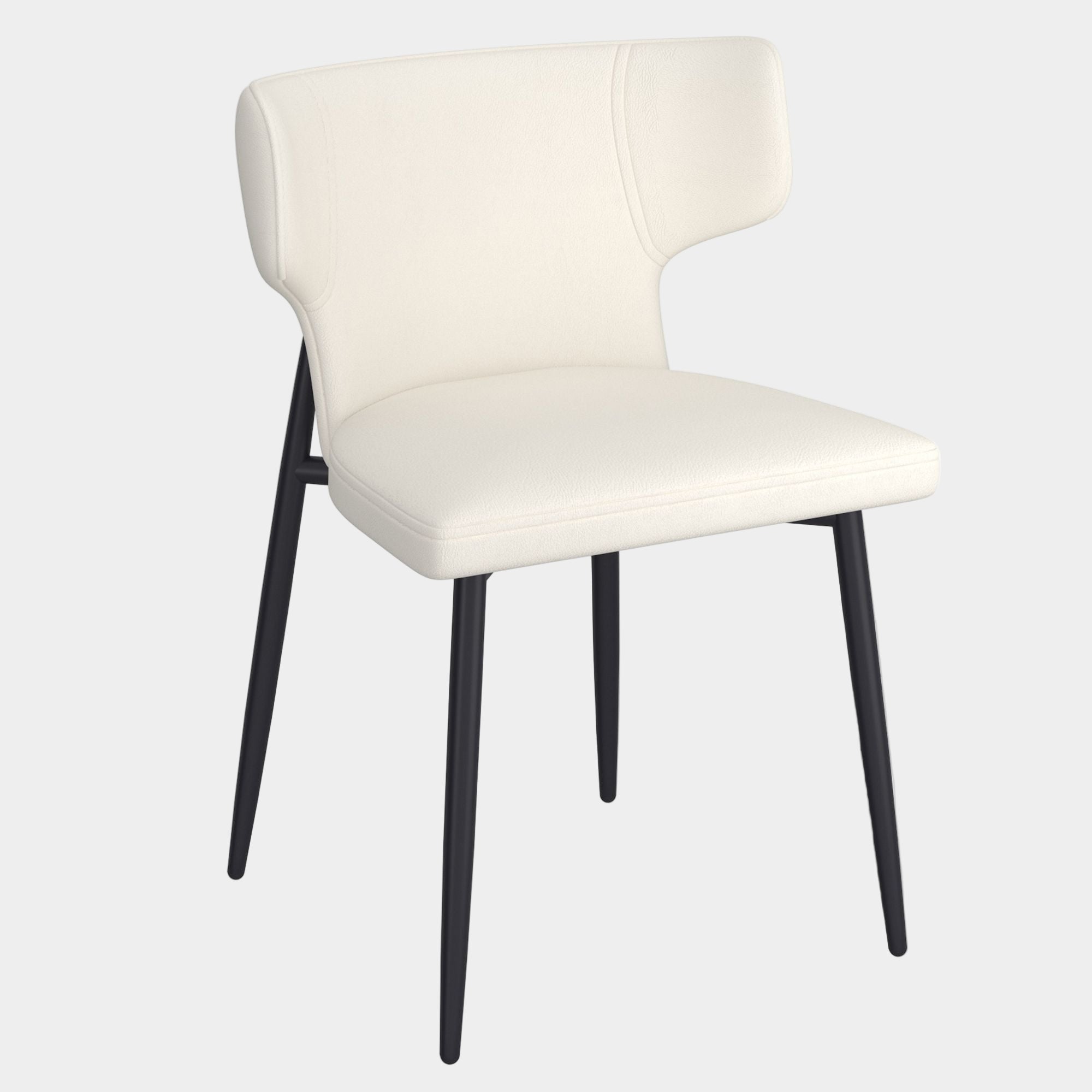Olis Dining Chair, set of 2, in Beige Faux Leather and Black