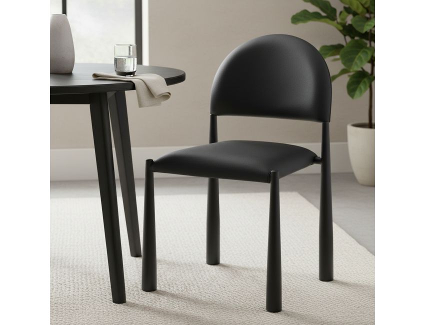 Auggie Dining Chair - Set of 4 in Black and Black