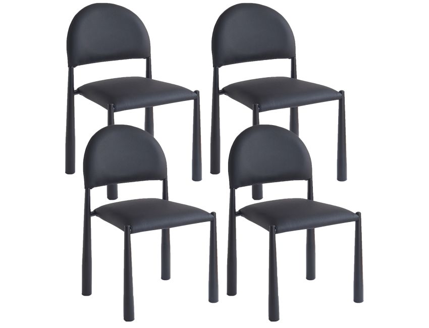 Auggie Dining Chair - Set of 4 in Black and Black