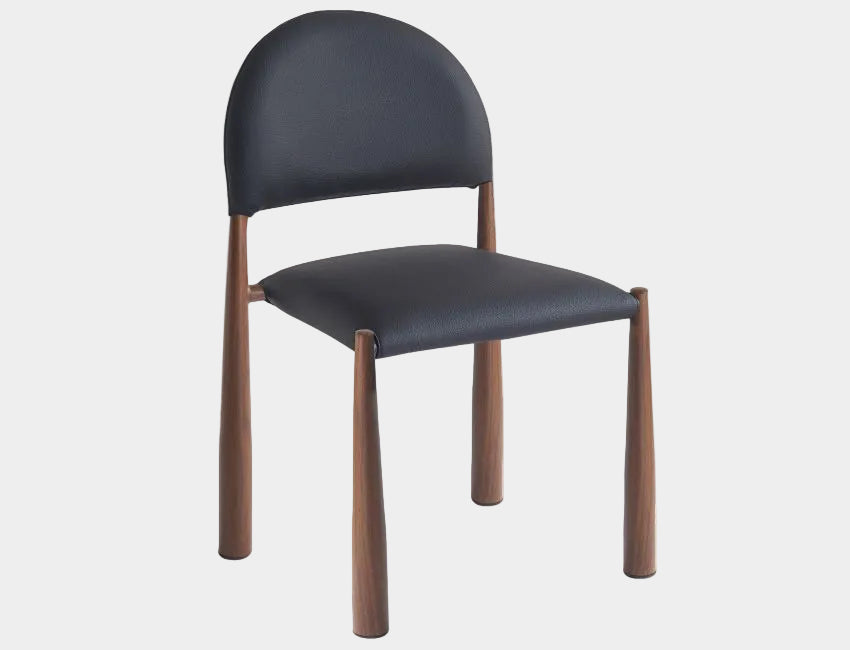 Auggie Dining Chair - Set of 4 in Black and Walnut