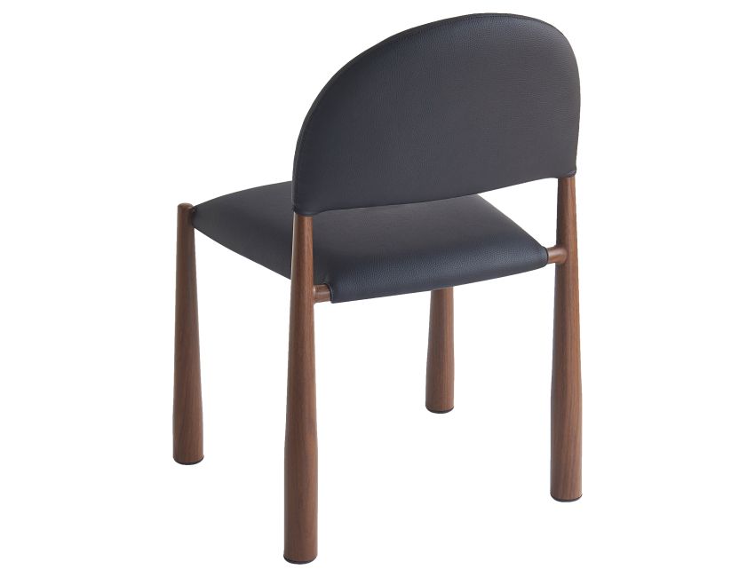 Auggie Dining Chair - Set of 4 in Black and Walnut