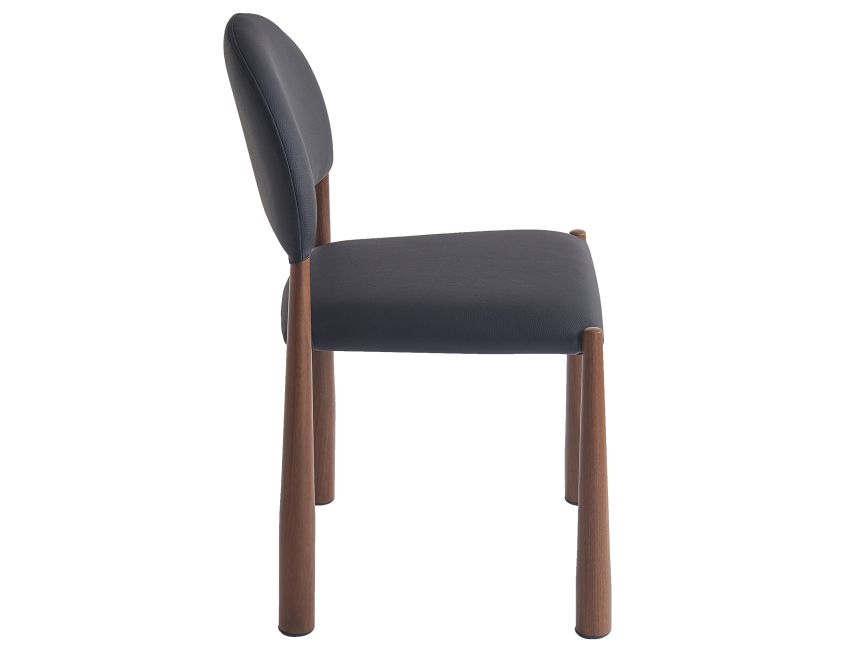 Auggie Dining Chair - Set of 4 in Black and Walnut