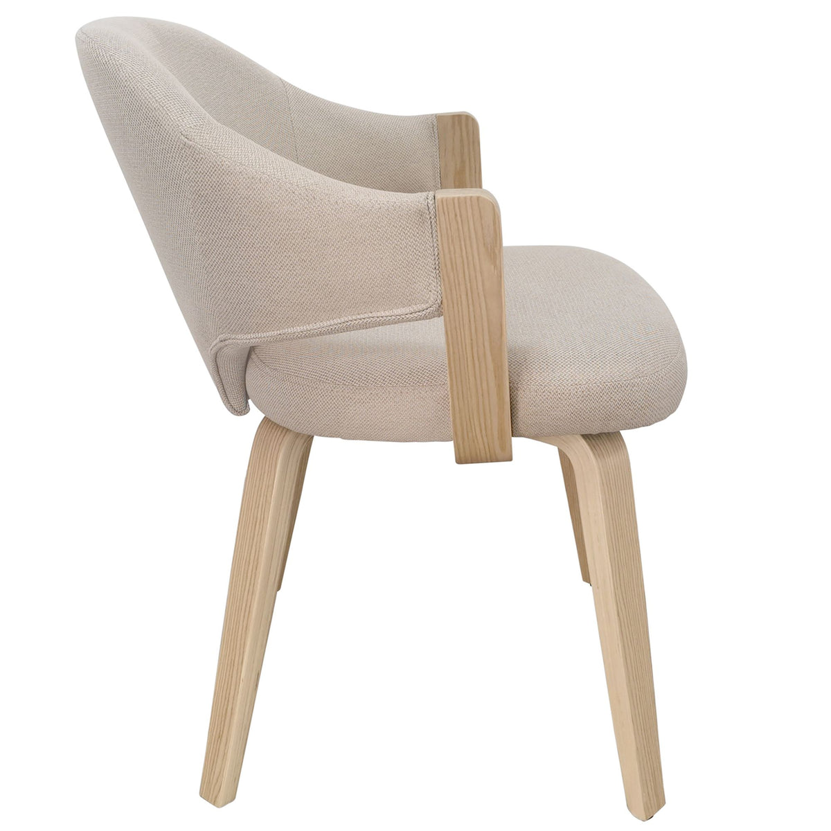Freya Dining/Lounge Chair (Dark Walnut & Natural Wood Legs)
