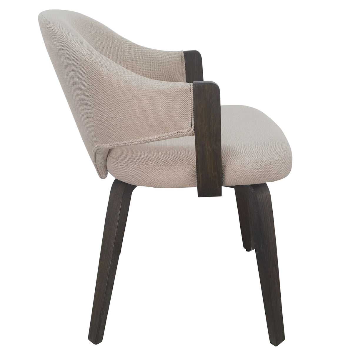 Freya Dining/Lounge Chair (Dark Walnut & Natural Wood Legs)