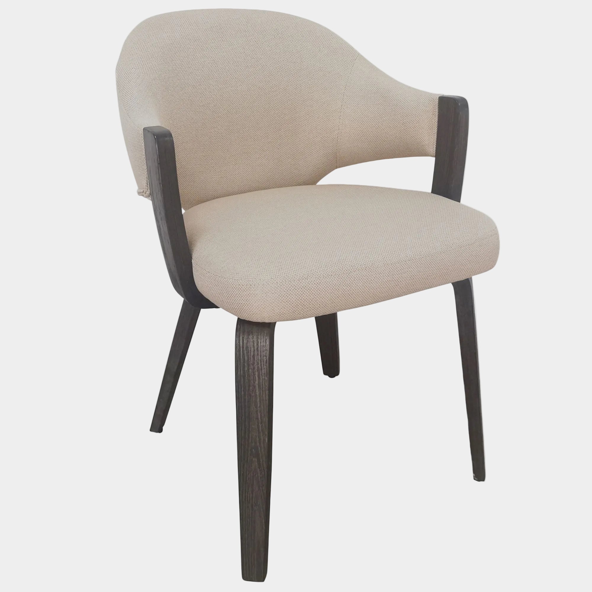 Freya Dining/Lounge Chair (Dark Walnut & Natural Wood Legs)